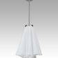 Meyda Lighting Drapery 12" Nickel Pendant Light With White Fabric Shade