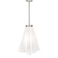 Meyda Lighting Drapery 12" Nickel Pendant Light With White Fabric Shade