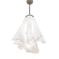 Meyda Lighting Drapery 12" Nickel Pendant Light With White Fabric Shade