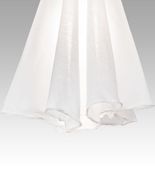 Meyda Lighting Drapery 12" Nickel Pendant Light With White Fabric Shade