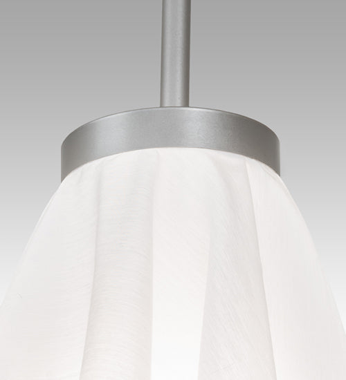 Meyda Lighting Drapery 12" Nickel Pendant Light With White Fabric Shade