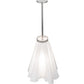 Meyda Lighting Drapery 12" Nickel Pendant Light With White Fabric Shade