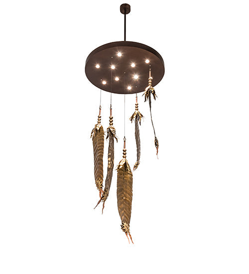 Meyda Lighting Dreamcatcher 48" 10-Light Vintage Copper & Mahogany Bronze Cascading Pendant Light