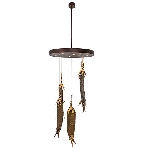 Meyda Lighting Dreamcatcher 48" 10-Light Vintage Copper & Mahogany Bronze Cascading Pendant Light