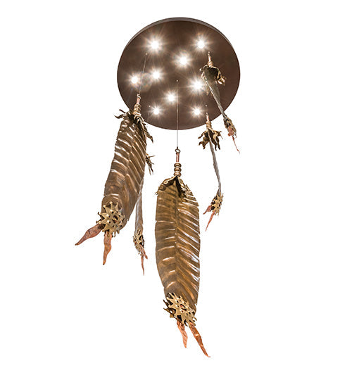 Meyda Lighting Dreamcatcher 48" 10-Light Vintage Copper & Mahogany Bronze Cascading Pendant Light