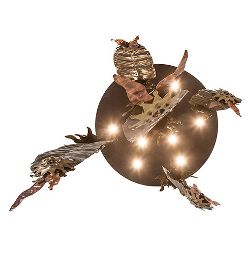 Meyda Lighting Dreamcatcher 48" 10-Light Vintage Copper & Mahogany Bronze Cascading Pendant Light