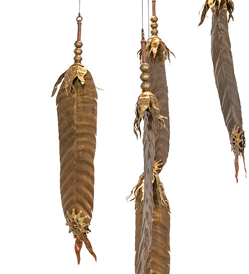 Meyda Lighting Dreamcatcher 48" 10-Light Vintage Copper & Mahogany Bronze Cascading Pendant Light