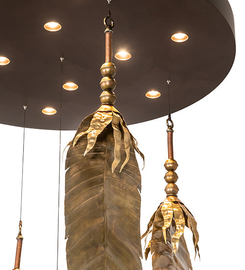Meyda Lighting Dreamcatcher 48" 10-Light Vintage Copper & Mahogany Bronze Cascading Pendant Light