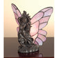 Meyda Lighting Drifting Fairy 8" Mahogany Bronze Accent Table Lamp With Pink Shade Glass
