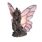 Meyda Lighting Drifting Fairy 8" Mahogany Bronze Accent Table Lamp With Pink Shade Glass