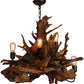 Meyda Lighting Driftwood 30" 5-Light Mahogany Bronze and Natural Wood Chandelier