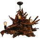 Meyda Lighting Driftwood 30" 5-Light Mahogany Bronze and Natural Wood Chandelier