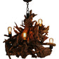 Meyda Lighting Driftwood 30" 5-Light Mahogany Bronze and Natural Wood Chandelier