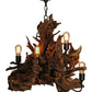 Meyda Lighting Driftwood 30" 5-Light Mahogany Bronze and Natural Wood Chandelier