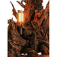Meyda Lighting Driftwood 30" 5-Light Mahogany Bronze and Natural Wood Chandelier