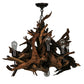 Meyda Lighting Driftwood 30" 6-Light Mahogany Bronze and Natural Wood Chandelier