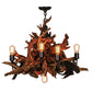 Meyda Lighting Driftwood 30" 6-Light Mahogany Bronze and Natural Wood Chandelier