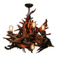 Meyda Lighting Driftwood 30" 6-Light Mahogany Bronze and Natural Wood Chandelier