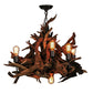 Meyda Lighting Driftwood 30" 6-Light Mahogany Bronze and Natural Wood Chandelier