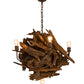 Meyda Lighting Driftwood 30" 6-Light Natural Wood & Mahogany Bronze Chandelier