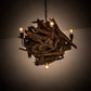 Meyda Lighting Driftwood 30" 6-Light Natural Wood & Mahogany Bronze Chandelier