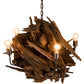 Meyda Lighting Driftwood 30" 6-Light Natural Wood & Mahogany Bronze Chandelier