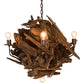 Meyda Lighting Driftwood 30" 6-Light Natural Wood & Mahogany Bronze Chandelier