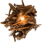 Meyda Lighting Driftwood 30" 6-Light Natural Wood & Mahogany Bronze Chandelier