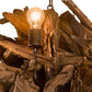 Meyda Lighting Driftwood 30" 6-Light Natural Wood & Mahogany Bronze Chandelier
