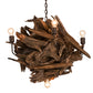 Meyda Lighting Driftwood 30" 6-Light Natural Wood & Mahogany Bronze Chandelier