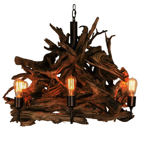 Meyda Lighting Driftwood 30" 7-Light Mahogany Bronze Chandelier