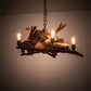 Meyda Lighting Driftwood 35" 5-Light Natural Wood & Wrinkle Black Chandelier