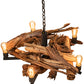 Meyda Lighting Driftwood 35" 5-Light Natural Wood & Wrinkle Black Chandelier