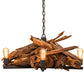 Meyda Lighting Driftwood 35" 5-Light Natural Wood & Wrinkle Black Chandelier