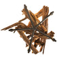 Meyda Lighting Driftwood 35" 5-Light Natural Wood & Wrinkle Black Chandelier