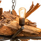 Meyda Lighting Driftwood 35" 5-Light Natural Wood & Wrinkle Black Chandelier