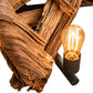 Meyda Lighting Driftwood 35" 5-Light Natural Wood & Wrinkle Black Chandelier