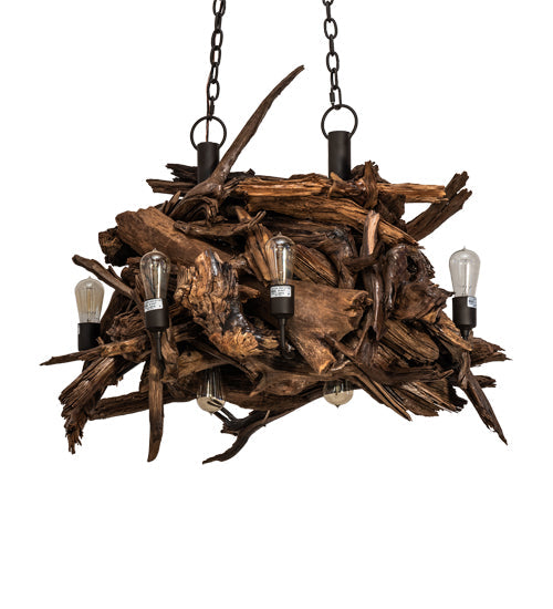 Meyda Lighting Driftwood 36" 8-Light Oil Rubbed Bronze & Weathered Driftwood Chandelier