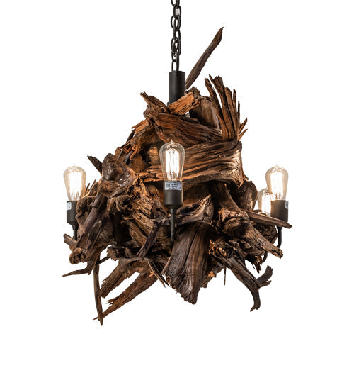 Meyda Lighting Driftwood 36" 8-Light Oil Rubbed Bronze & Weathered Driftwood Chandelier