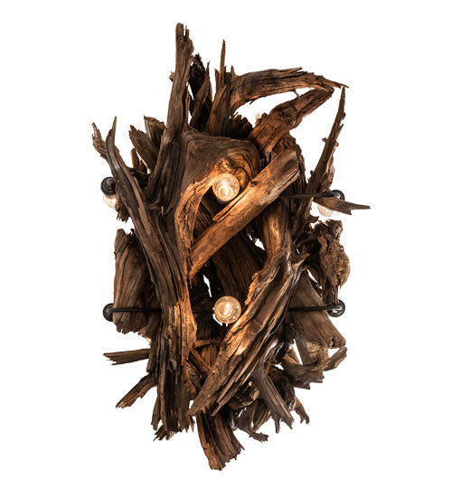 Meyda Lighting Driftwood 36" 8-Light Oil Rubbed Bronze & Weathered Driftwood Chandelier