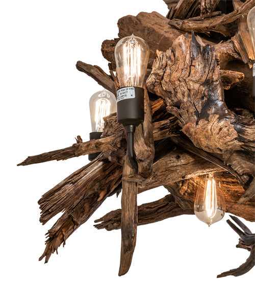 Meyda Lighting Driftwood 36" 8-Light Oil Rubbed Bronze & Weathered Driftwood Chandelier