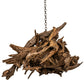 Meyda Lighting Driftwood 38" LED Mahogany Bronze Pendant Light With Wood Shade