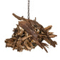Meyda Lighting Driftwood 38" LED Mahogany Bronze Pendant Light With Wood Shade