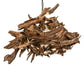 Meyda Lighting Driftwood 38" LED Mahogany Bronze Pendant Light With Wood Shade