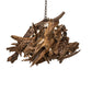 Meyda Lighting Driftwood 38" LED Mahogany Bronze Pendant Light With Wood Shade