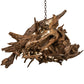 Meyda Lighting Driftwood 38" LED Mahogany Bronze Pendant Light With Wood Shade