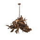 Meyda Lighting Driftwood 40" 6-Light Natural Wood & Rusty Nail Chandelier