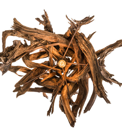 Meyda Lighting Driftwood 40" 6-Light Natural Wood & Rusty Nail Chandelier
