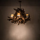 Meyda Lighting Driftwood 40" 6-Light Natural Wood & Rusty Nail Chandelier With Tuscan Textrene Shade