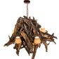 Meyda Lighting Driftwood 40" 6-Light Natural Wood & Rusty Nail Chandelier With Tuscan Textrene Shade